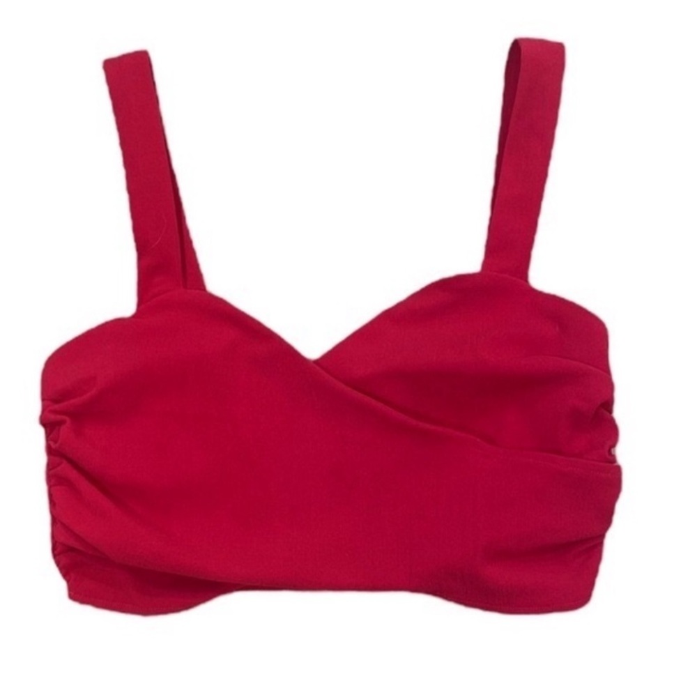 NWOT ZARA Hot Pink Criss Cross Crop Top Medium